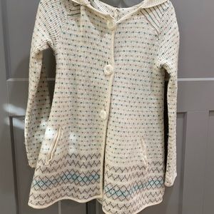 Free people button up wool hooded sweater sz sm